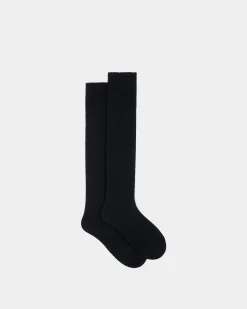 Adrien Brody Travel Collection Socks In Navy Blue Wool Blend