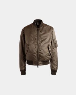 Adrien Brody Travel Collection Bomber In Military Green Nylon