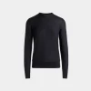Adrien Brody Travel Collection Crewneck Sweater In Navy Blue Cashmere