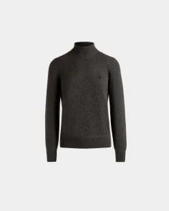 Adrien Brody Travel Collection Turtleneck In Dark Grey Cashmere