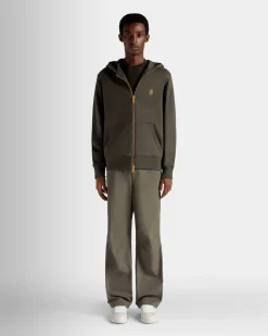 Adrien Brody Travel Collection Hoodie In Olive Green Cashmere Blend