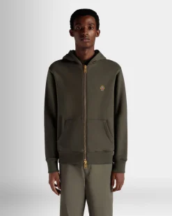 Adrien Brody Travel Collection Hoodie In Olive Green Cashmere Blend