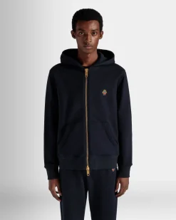 Adrien Brody Travel Collection Hoodie In Navy Blue Cashmere Blend