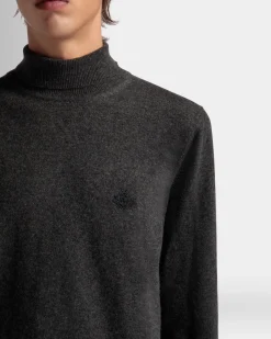 Adrien Brody Travel Collection Turtleneck In Dark Grey Cashmere