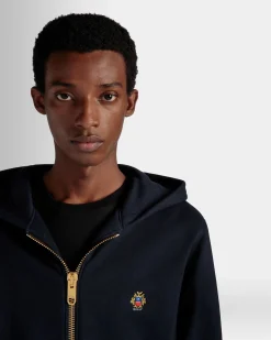 Adrien Brody Travel Collection Hoodie In Navy Blue Cashmere Blend