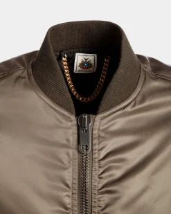 Adrien Brody Travel Collection Bomber In Military Green Nylon