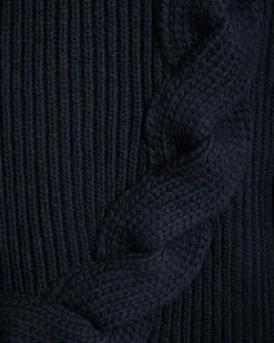 Adrien Brody Travel Collection Crewneck Sweater In Navy Blue Wool