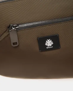 Adrien Brody Travel Collection Crossbody In Military Green Nylon