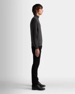 Adrien Brody Travel Collection Turtleneck In Dark Grey Cashmere