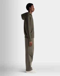 Adrien Brody Travel Collection Hoodie In Olive Green Cashmere Blend