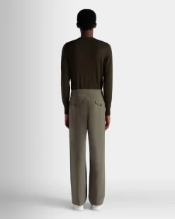 Adrien Brody Travel Collection Pants In Military Green Cotton