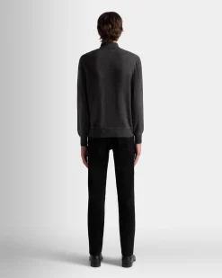 Adrien Brody Travel Collection Turtleneck In Dark Grey Cashmere