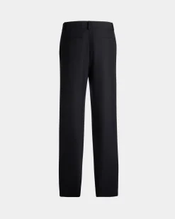 Adrien Brody Travel Collection Chino Pants In Navy Blue Wool Blend