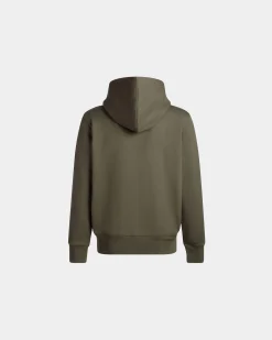 Adrien Brody Travel Collection Hoodie In Olive Green Cashmere Blend