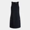 A-Line Mini Dress In Navy Blue Wool