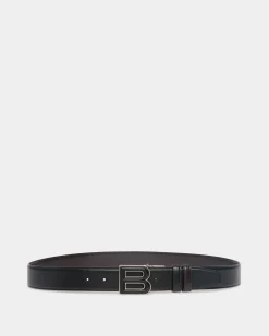 B Bold 35mm Reversible And Adjustable Belt In Black And Brown Leather