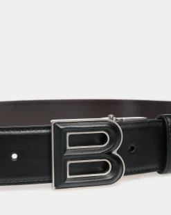 B Bold 35mm Reversible And Adjustable Belt In Black And Brown Leather