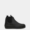 Bally Curling Bootie in Black Rubberized Leather