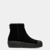 Bally Curling Bootie in Black Suede