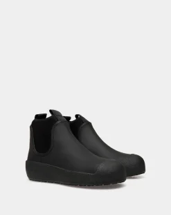Bally Curling Bootie in Black Rubberized Leather