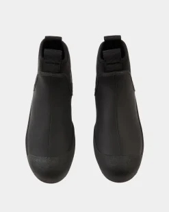 Bally Curling Bootie in Black Rubberized Leather