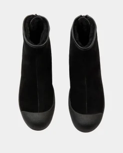 Bally Curling Bootie in Black Suede