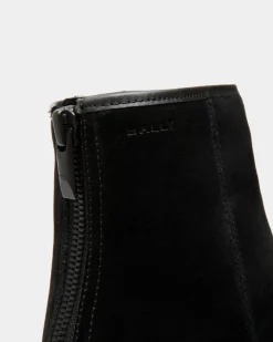 Bally Curling Bootie in Black Suede