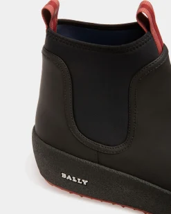 Bally Curling Booties In Black Leather