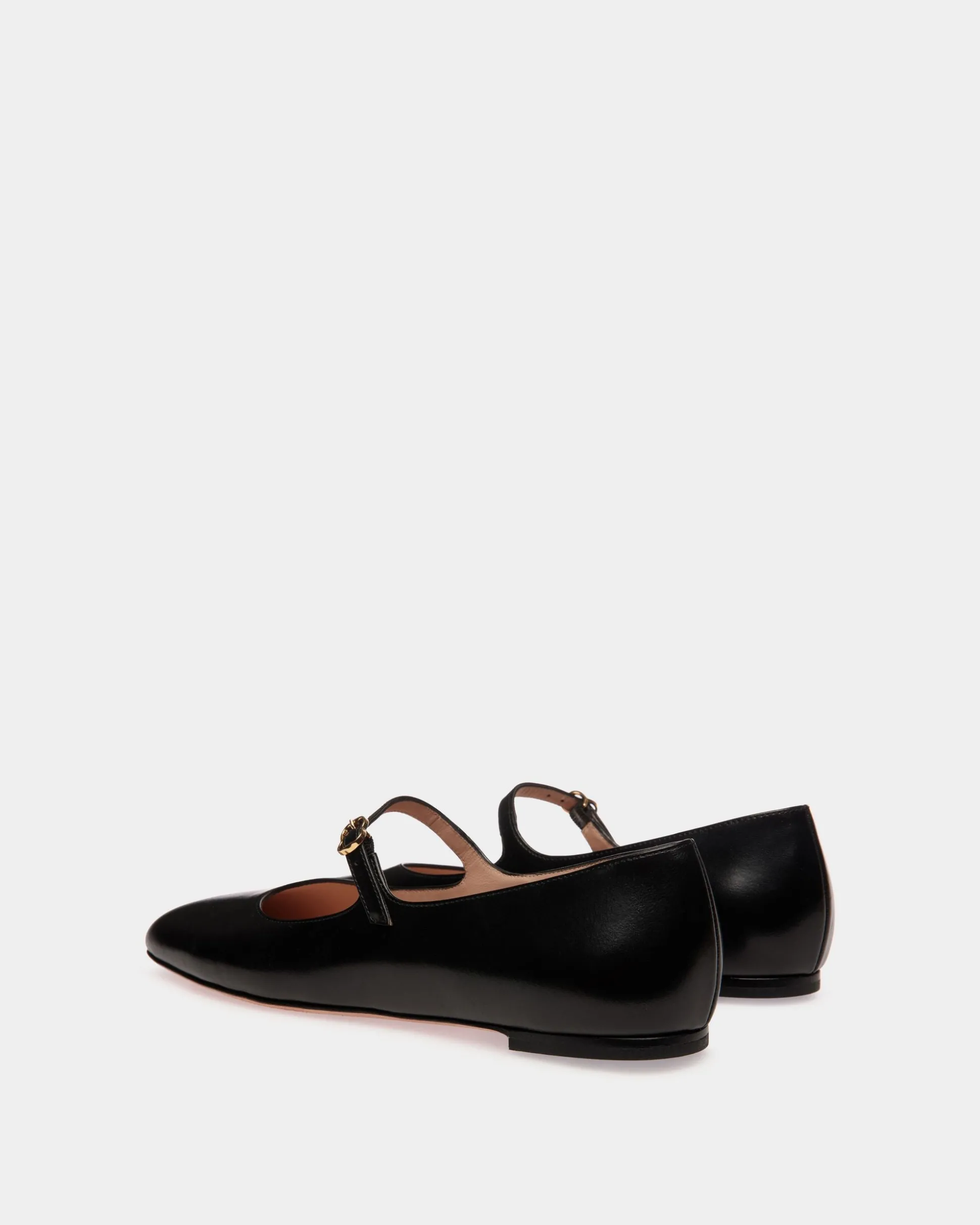 Ballyrina Flat In Black Leather