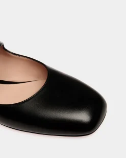 Ballyrina Flat In Black Leather