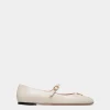 Ballyrina Mary-Jane Flat In White Leather