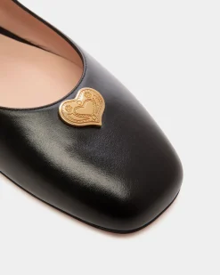 Ballyrina Mary-Jane Flat In Black Leather