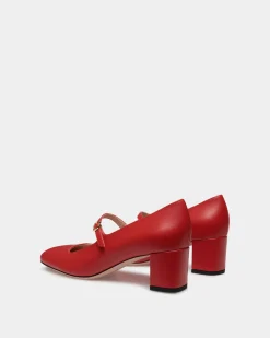 Ballyrina Mary-Jane Pump In Candy Red Leather