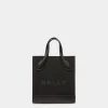 Bar Mini Tote Bag In Black Nylon And Leather