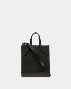 Bar Mini Tote Bag In Black Nylon And Leather