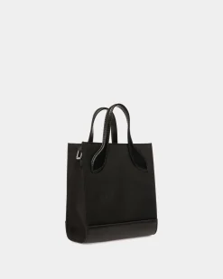 Bar Mini Tote Bag In Black Nylon And Leather