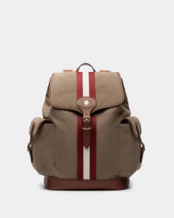 Beckett Backpack In Khaki Cotton Canvas