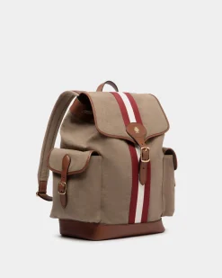 Beckett Backpack In Khaki Cotton Canvas