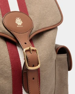 Beckett Backpack In Khaki Cotton Canvas