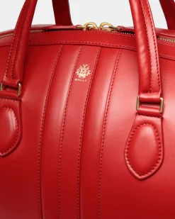 Beckett Weekender in Candy Red Leather