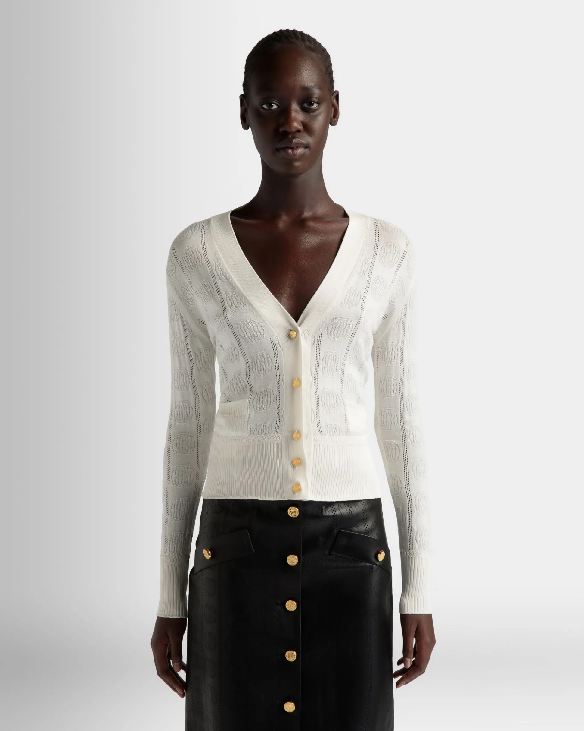 Beige Cardigan in Beige Silk Blend