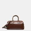 Belle Small Top Handle Bag In Marron Glacé Leather