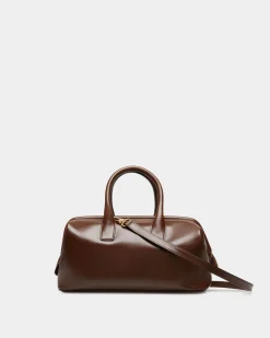 Belle Small Top Handle Bag In Marron Glacé Leather