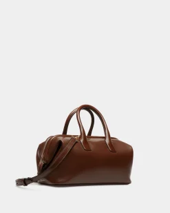 Belle Small Top Handle Bag In Marron Glacé Leather