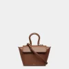 Belle Top Handle Bag in Brown Leather