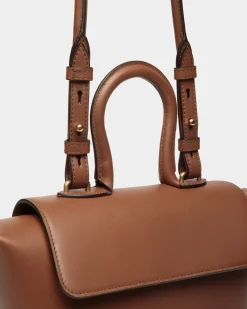 Belle Top Handle Bag in Brown Leather