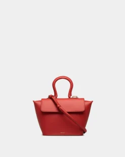 Belle Top Handle Bag in Candy Red Leather