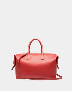 Belle Top Handle Bag In Candy Red Leather