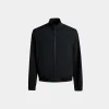 Blouson In Navy Blue Nylon