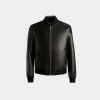 Bomber Jacket In Black Leather